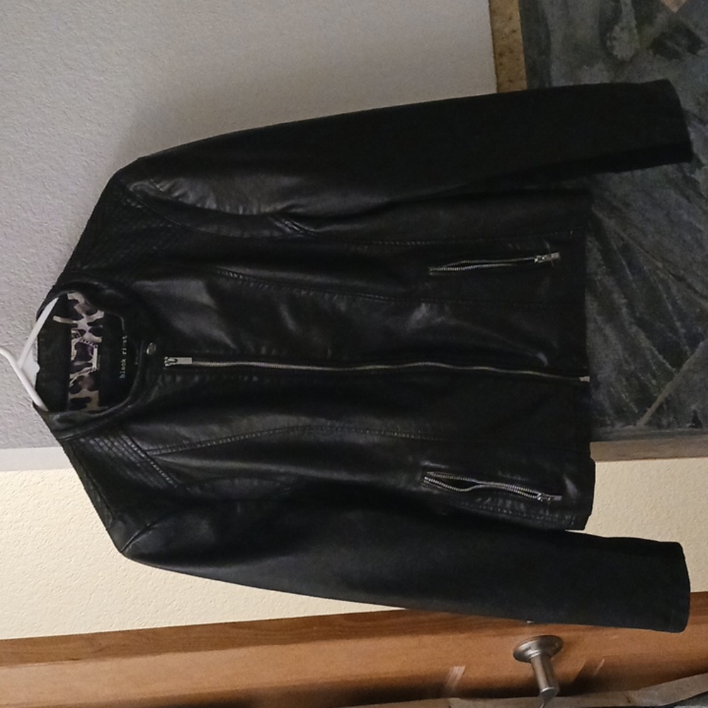 Black Rivet Leather Jacket Size Large